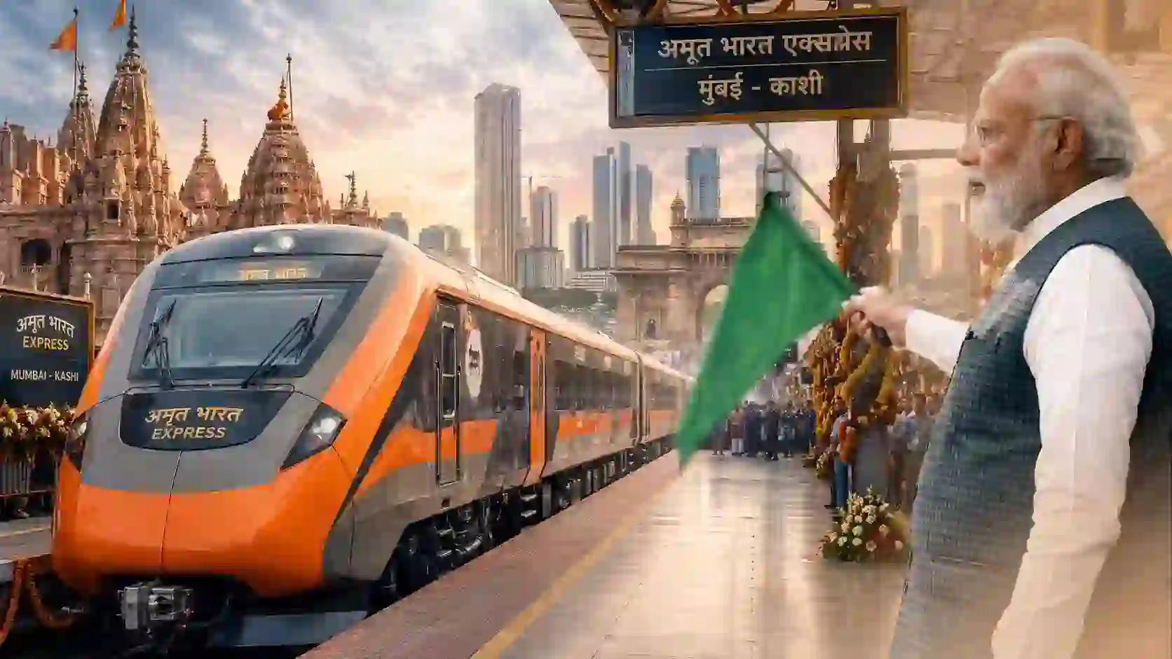 वाराणसी और अयोध्या को सौगात पीएम मोदी ने 2 नई अमृत भारत ट्रेनों को दिखाई हरी झंडी जानें रूट और 10 शहरों को होने वाले फायदे