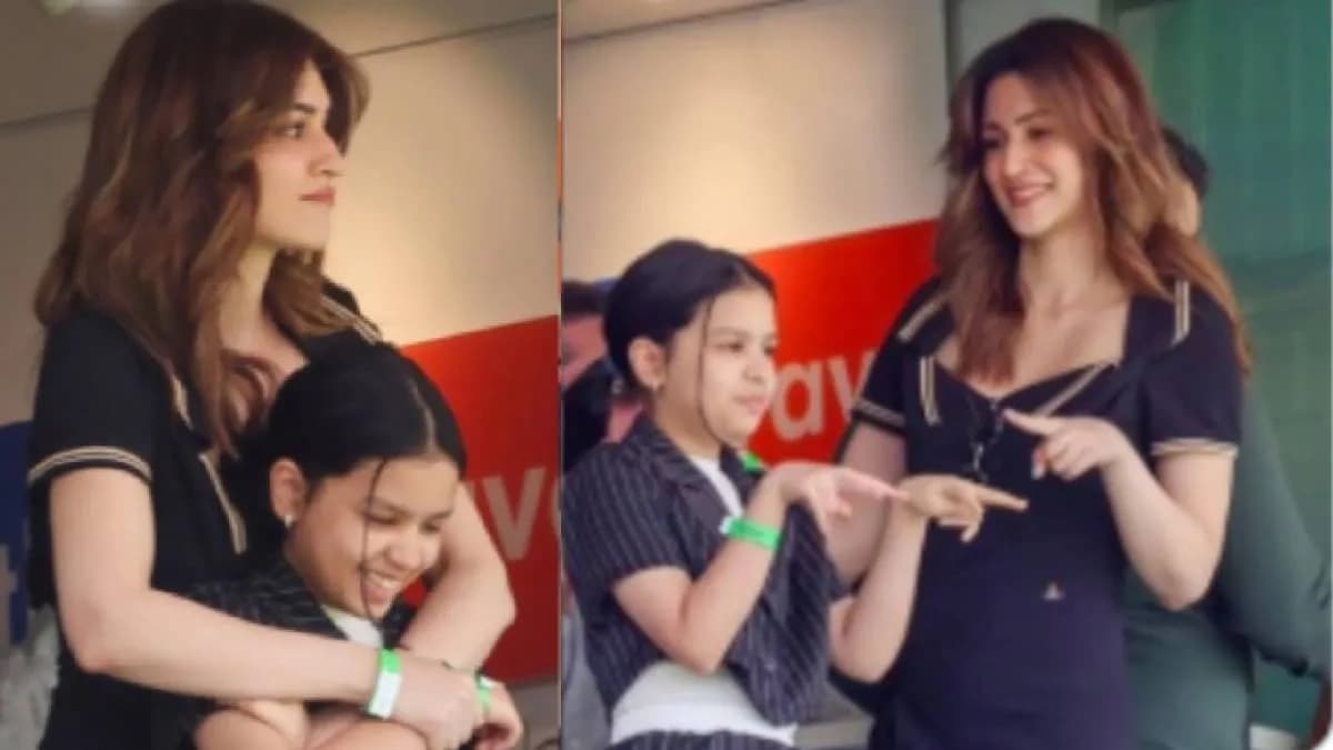 Kriti Sanon: लॉर्ड्स में जीवा धोनी संग कृति सेनन की क्यूट बॉन्डिंग ने जीता दिल, मैच से ज्यादा वायरल हुआ वीडियो